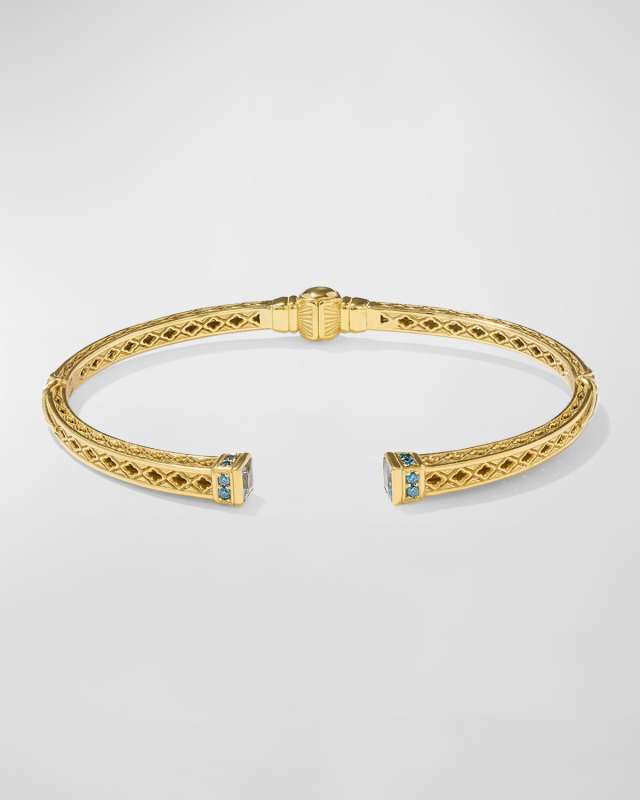18K Yellow Gold Rhodolite and VVS White Diamond Bracelet